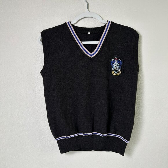 Unbranded Other - Harry Potter Ravenclaw Sweater Vest Size L Gray V Neck Cosplay Costume Unbranded